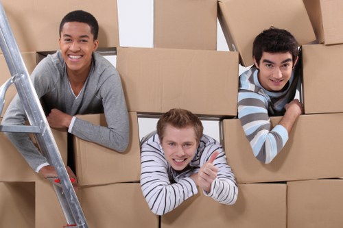 Careful packing of household items with boxes and protective materials in Barnet