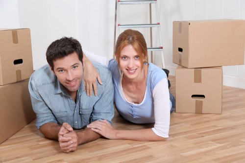 Careful unloading of boxes and furniture during a Barnet removal