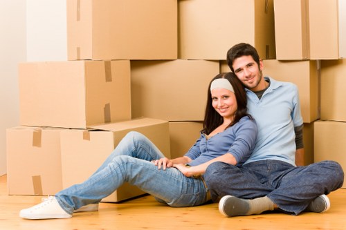 Furniture being moved carefully during Barnet apartment relocation