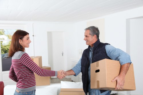 Moving boxes and furniture prepared for a Barnet removal service