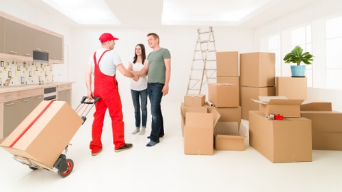 Packed household items ready for transport during a Barnet relocation