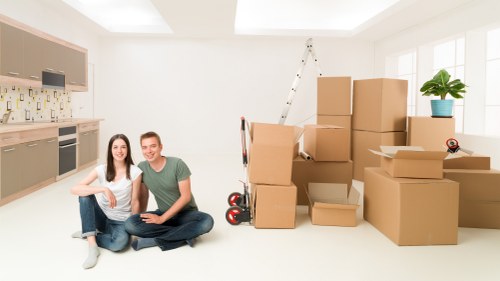 Organised boxes and belongings after a successful removals process in Barnet