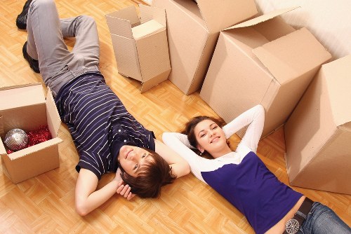 Packed belongings ready for flat removals in Barnet